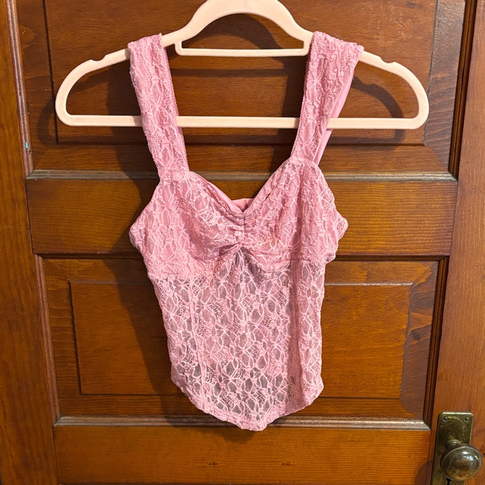 Kimchi Blue Pink Lace Bandeau